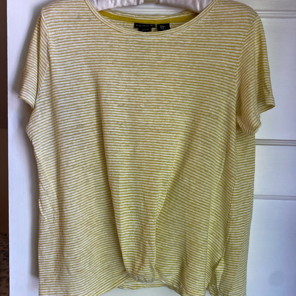 Charter Club Yellow Striped Women's Top